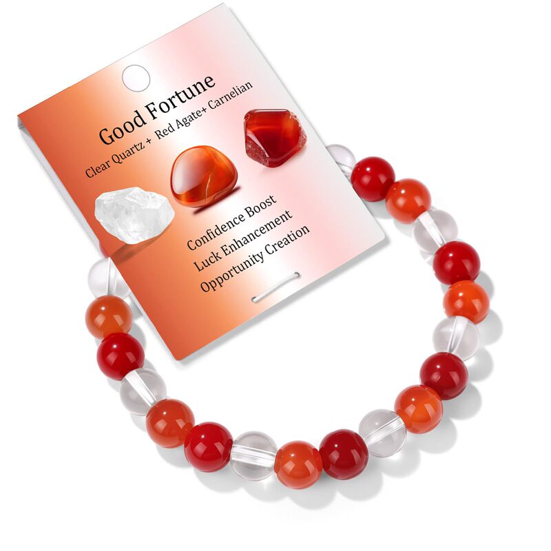 Red Agate Bracelet Women Motivational Natural Stone Healing Pink Zebra White Crystal Healing Crystal Triple Protection Bracelet