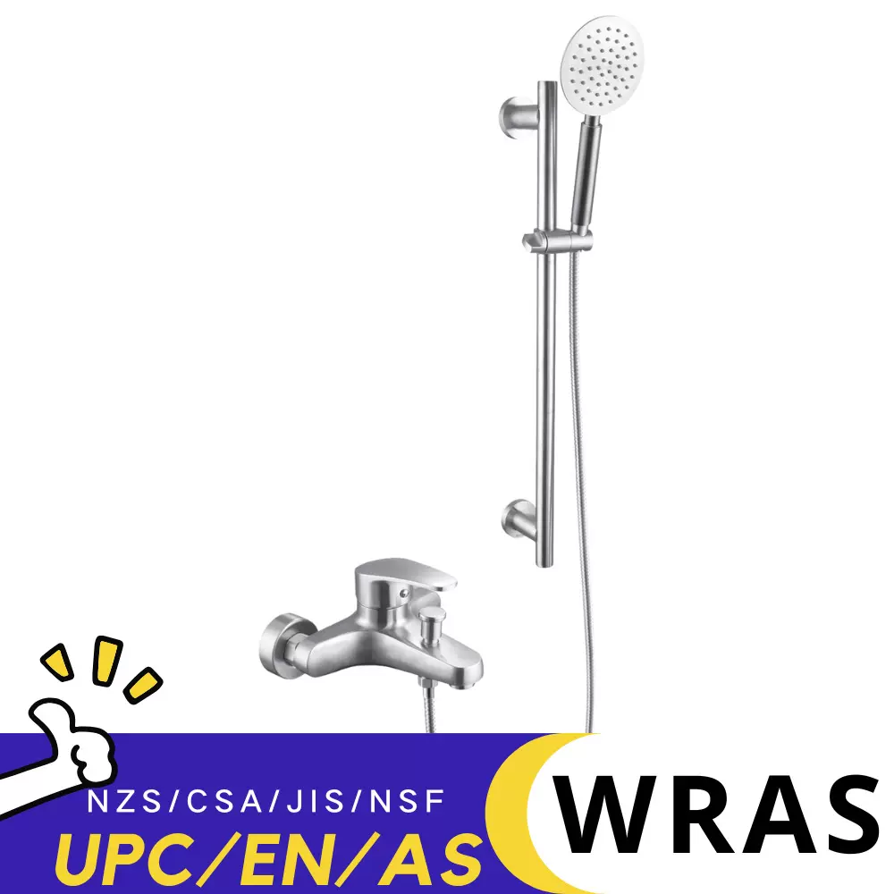 跨境304不锈钢水龙头淋浴花洒套装冷热混水阀卫生间淋浴三联龙头