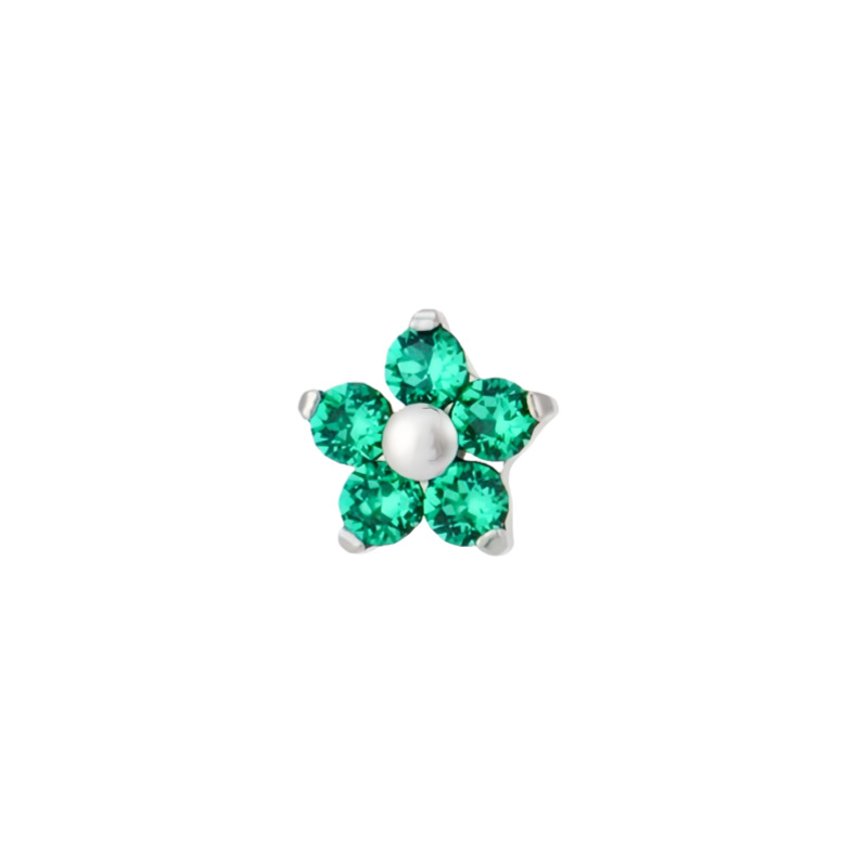 F136 Titanium Alloy Five-Petal Flower Super Flash Earrings Labret Stud Lip Piercing Replacement Head detail image 14