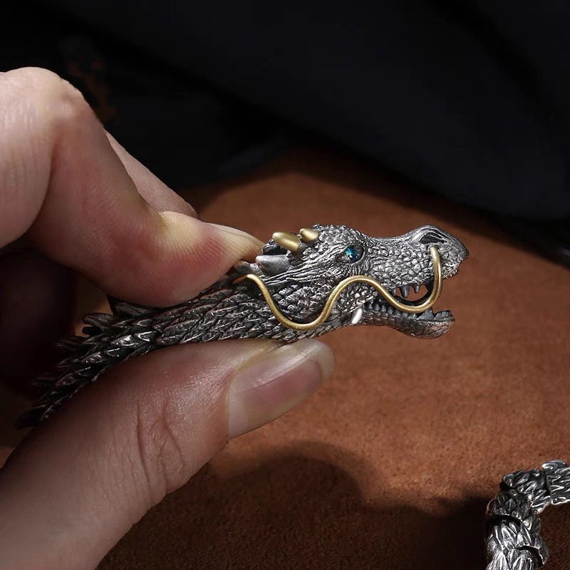 Holiday, Daily Occasion Copper Material Retro Dragon Copper Men's Bracelets Men's Chain Bracelets