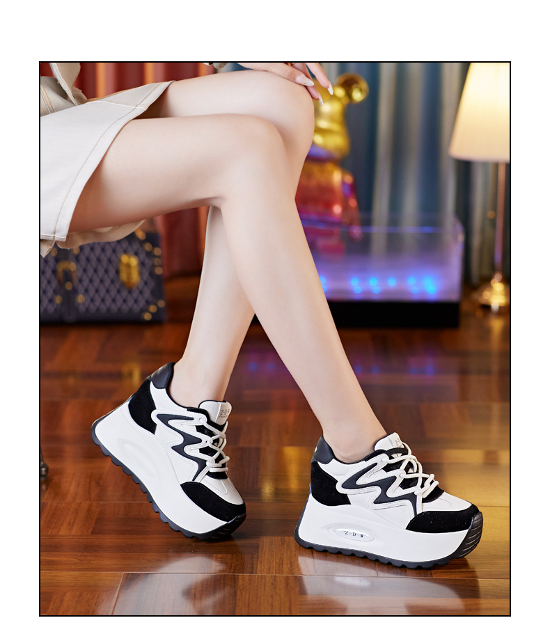 Giày sneaker chunky đế dày lưới thoáng khí mùa hè thu cho nữ — Màu đen chi tiết 15