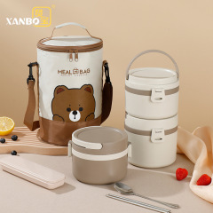 跨境304不鏽鋼保溫飯盒分層密封上班族便當盒學生便攜日式帶餐盒