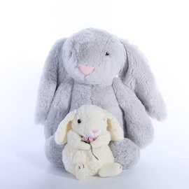 萌萌兔子毛绒玩具长耳兔公仔可来图来样定制异形兔子公仔玩偶娃娃