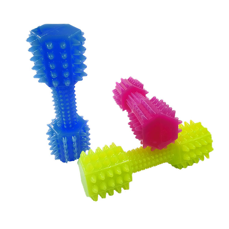 Nueva Barra de púas TPR juguete para mascotas perro juguete gato resistente a mordeduras juguete de sonido molar suministro directo de fábrica