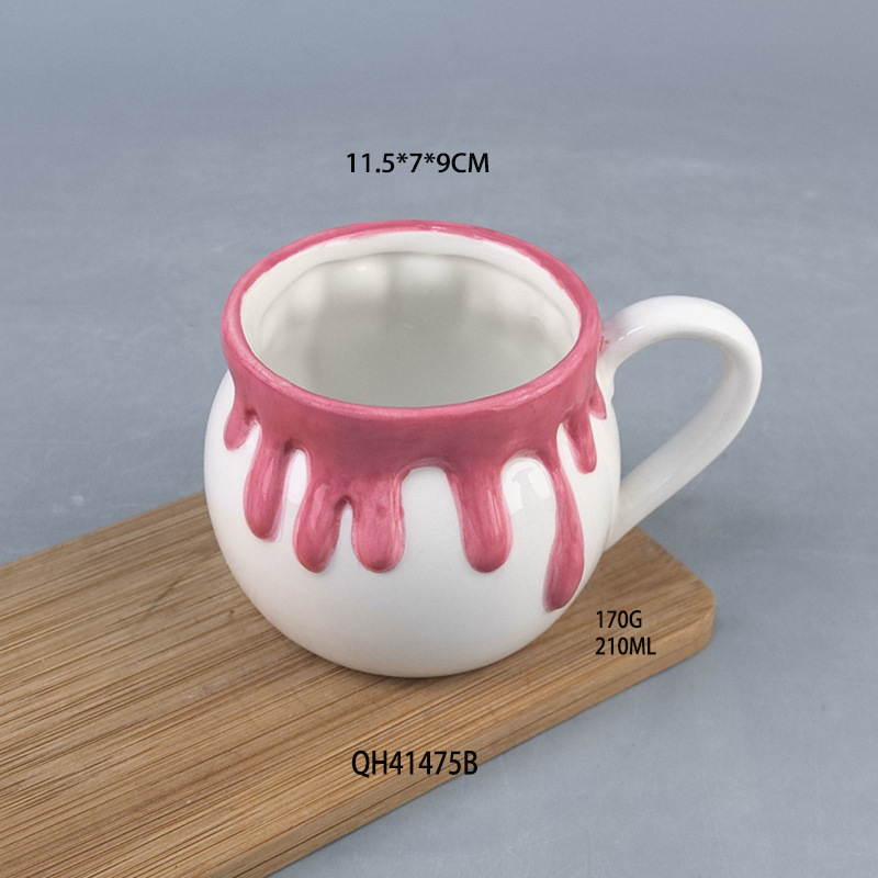 Tazas de cerámica pintadas a mano lindas tazas de desayuno creativas de helado de alta calidad de leche de avena de pequeña capacidad taza de agua potable