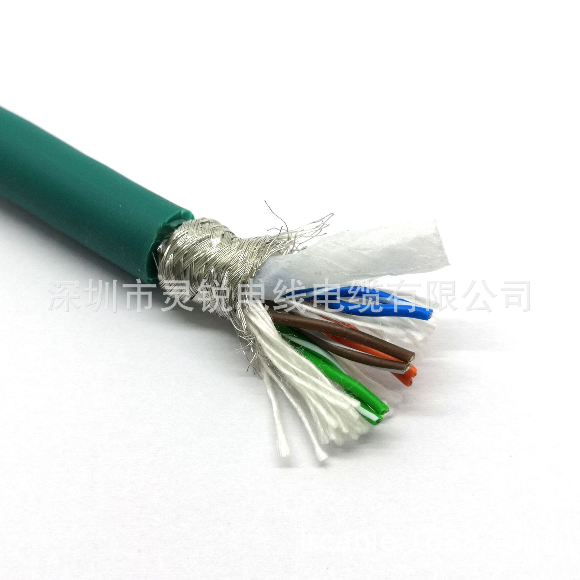 Ethercat S/FTP 超六类工业网线 CAT6A-4*2*26AWG 万兆福禄克绿色-阿里巴巴