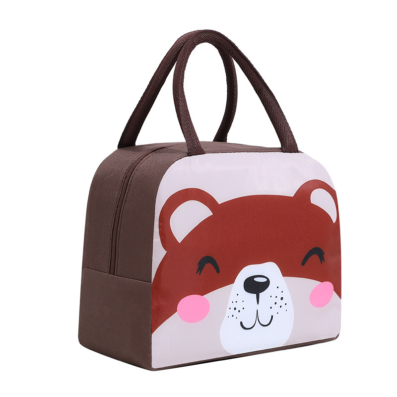 大きな顔のかわいい動物ランチボックスバッグ小学生ランチバッグお出かけランチバッグ小さなトートバッグ漫画ランチボックスバッグ|undefined