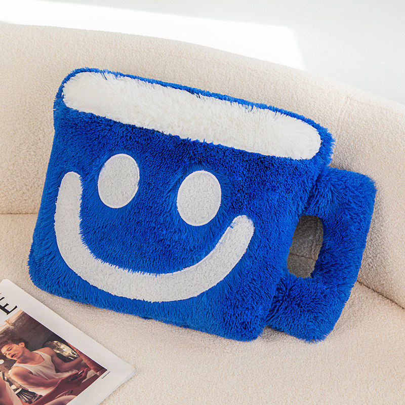 INS estilo cara sonriente taza de café almohada sofá cama cojín taza de té cojín de peluche juguete regalo de cumpleaños para compañeros de clase