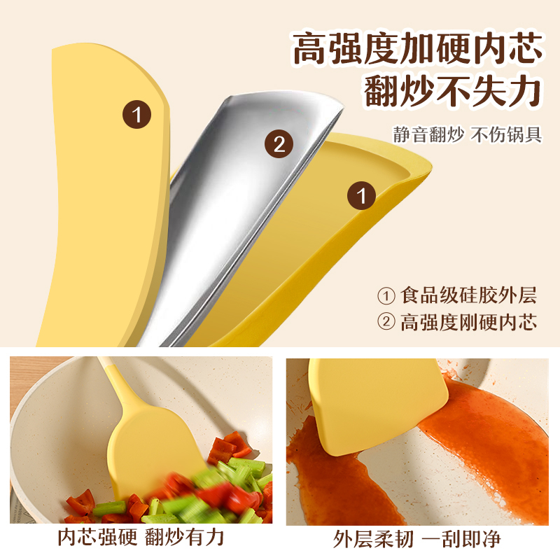Pinpinyou シリコーンスパチュラ食品グレードノンスティックスパチュラ高温耐性調理スプーン家庭用キッチン用品セット|undefined