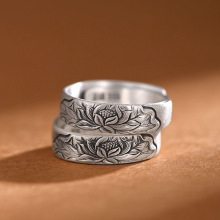 银佳银饰 足银999 直条时尚复古戒指 多款 时尚潮流 一件代发