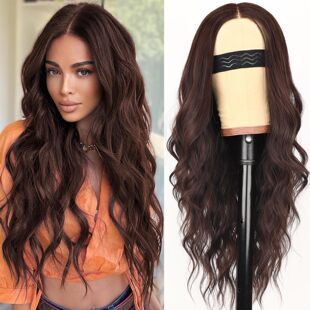 Cross-Border Foreign Trade Wig for Women with Long Curly Hair, Full Headpiece with Middle Parting, Long Hair, 26inch Curly Wig