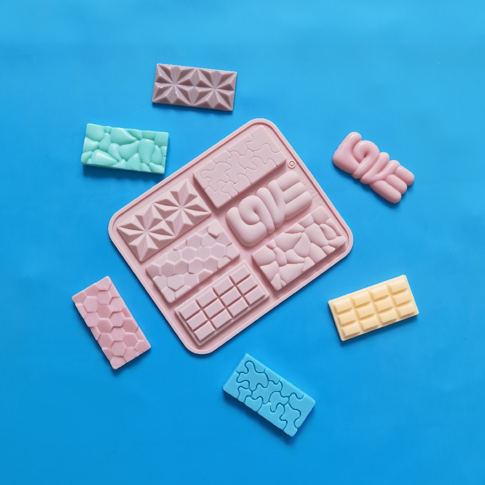 Chocolate de cristal hexagonal 6 pequeñas 282 moldes de silicona pudín molde de postre pastel decoración utensilios de horneado