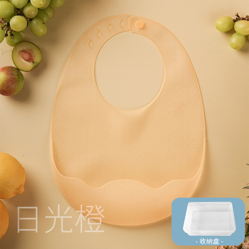 宝宝吃饭超薄硅胶围兜儿童饭兜婴儿柔软轻薄防水围嘴口水兜口水巾|undefined
