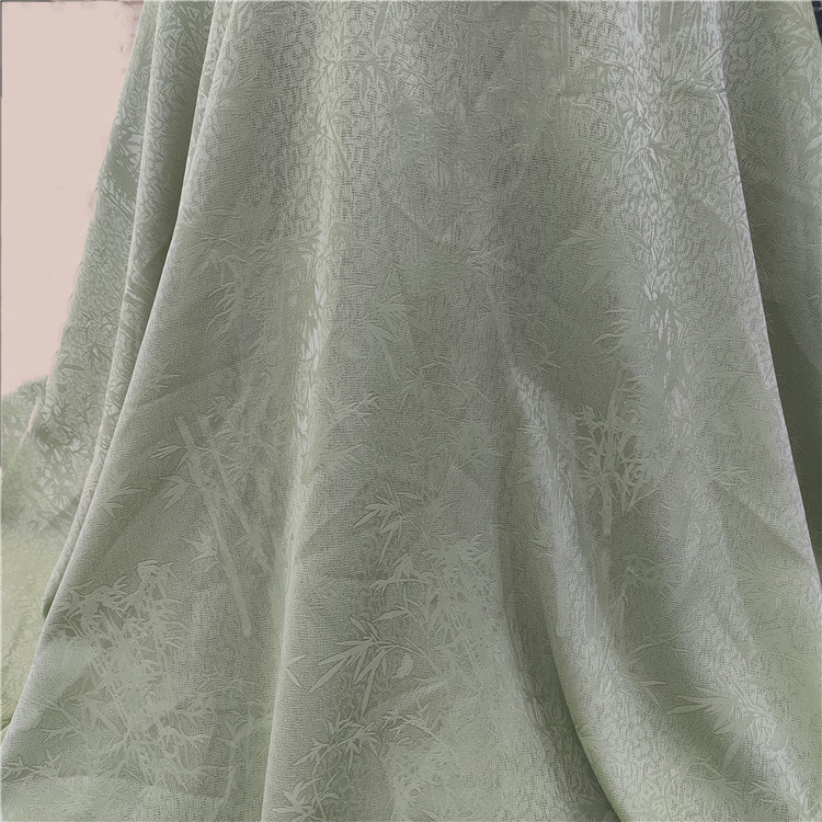 T523#春夏秋薄款微弹竹叶提花 女装衬衫童装连衣裙改良旗袍发饰布