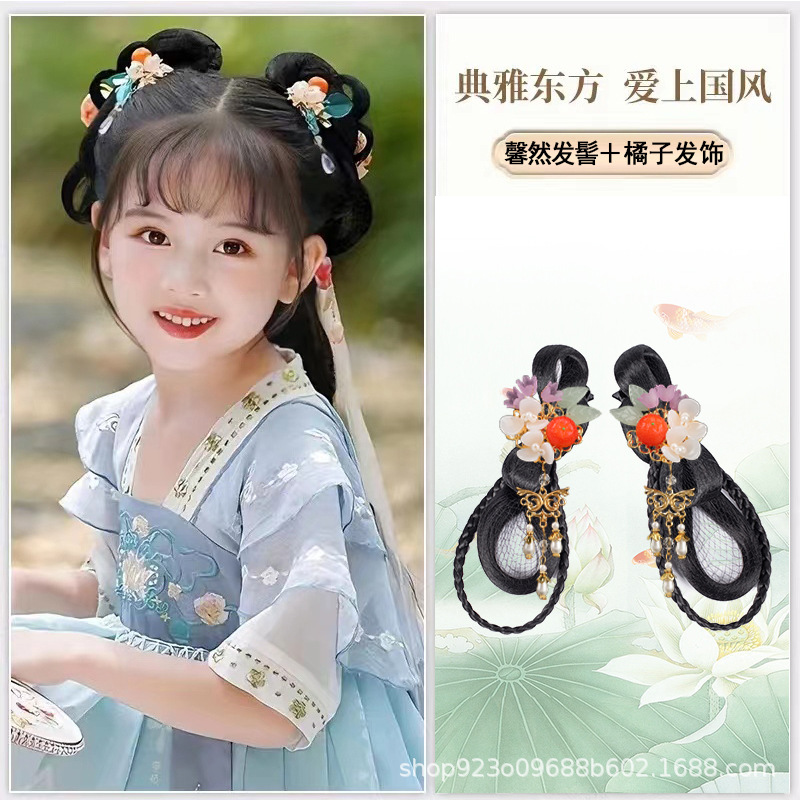 신란 헤어 롤빵 SKU 오렌지 헤어 액세서리