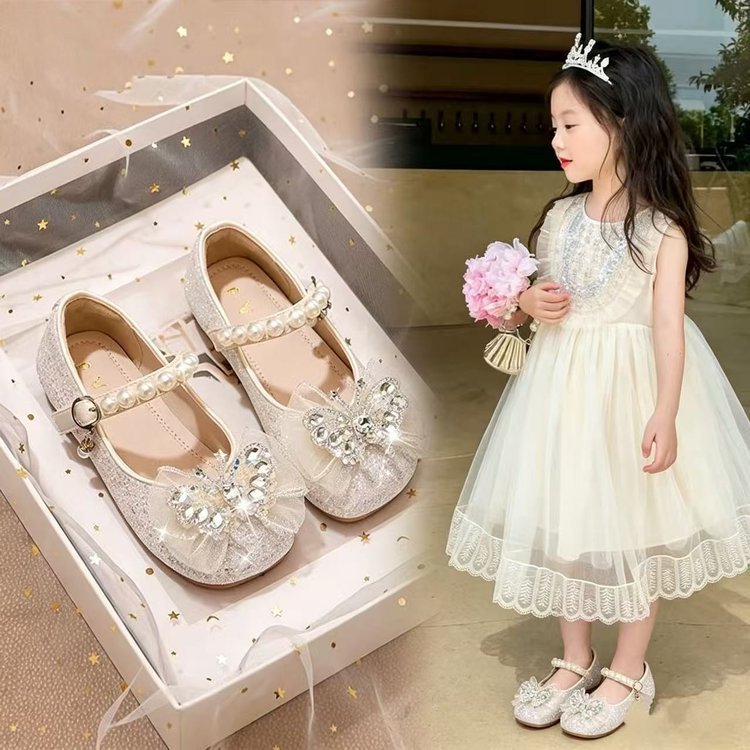 Zapatos de Cristal para Niña de Tela de Lentejuelas, Suela Suave con Cierre Adhesivo, para Escenario