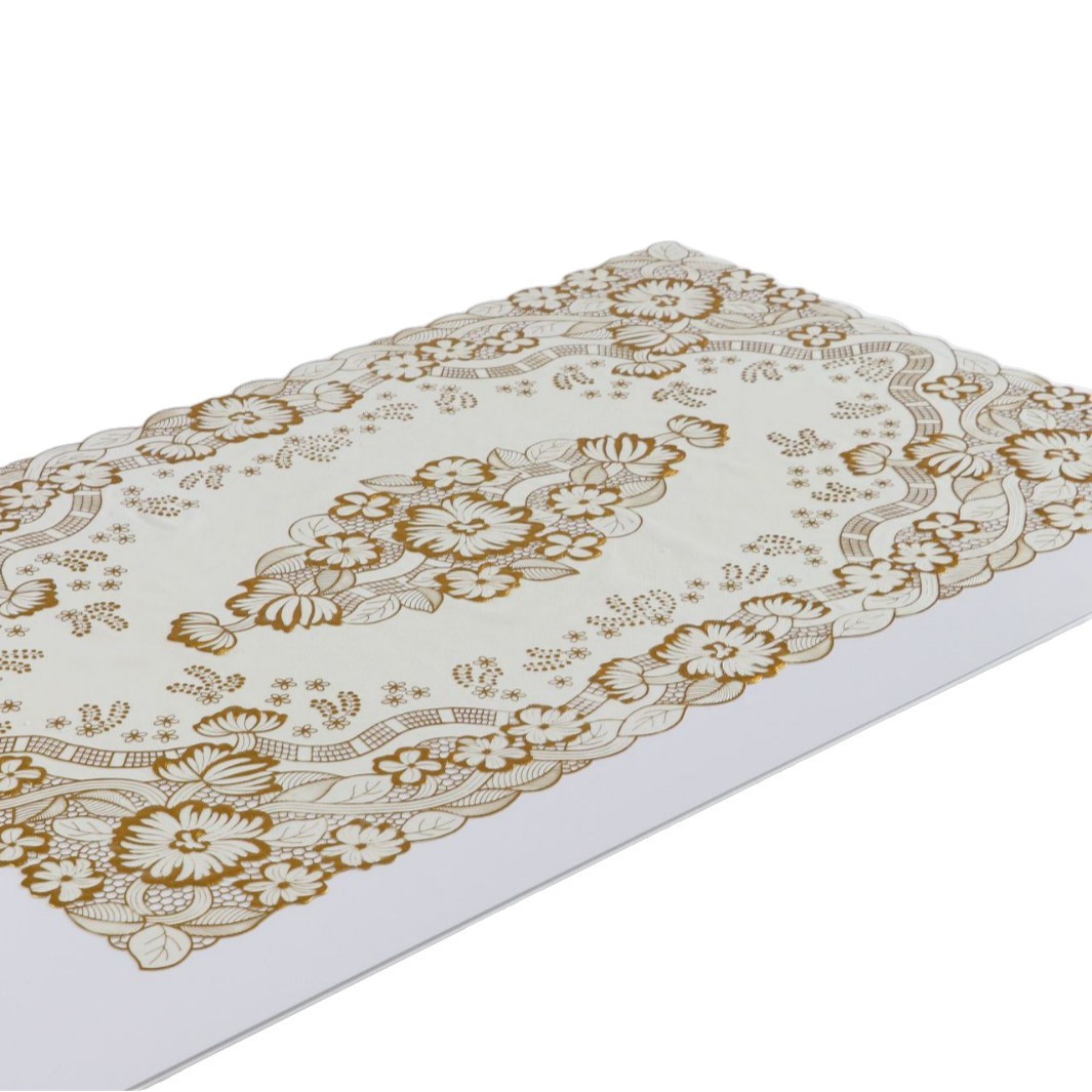 Almohadilla de mesa dorada de PVC 60 * 100 cm a prueba de aceite e impermeable