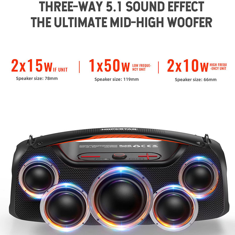 HOPESTAR-A60ワイヤレスbluetoothスピーカーの大出力100w大音量屋外携帯防水ストラップ携帯|undefined