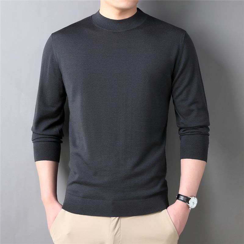 2023 가을 새로운 남성 스웨터 캐주얼 크루 넥 울 남성 스웨터를 머리카락 세대