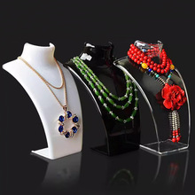 吊坠珠宝饰品项链架颈模塑料人像亚克力展示项链道具展示架白色