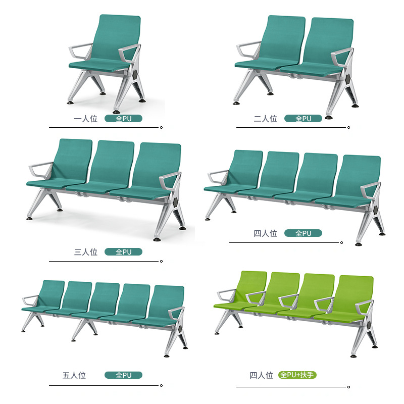 silla de espera silla de fila de tres personas hospital banco asiento público silla de aeropuerto de aluminio silla de fila