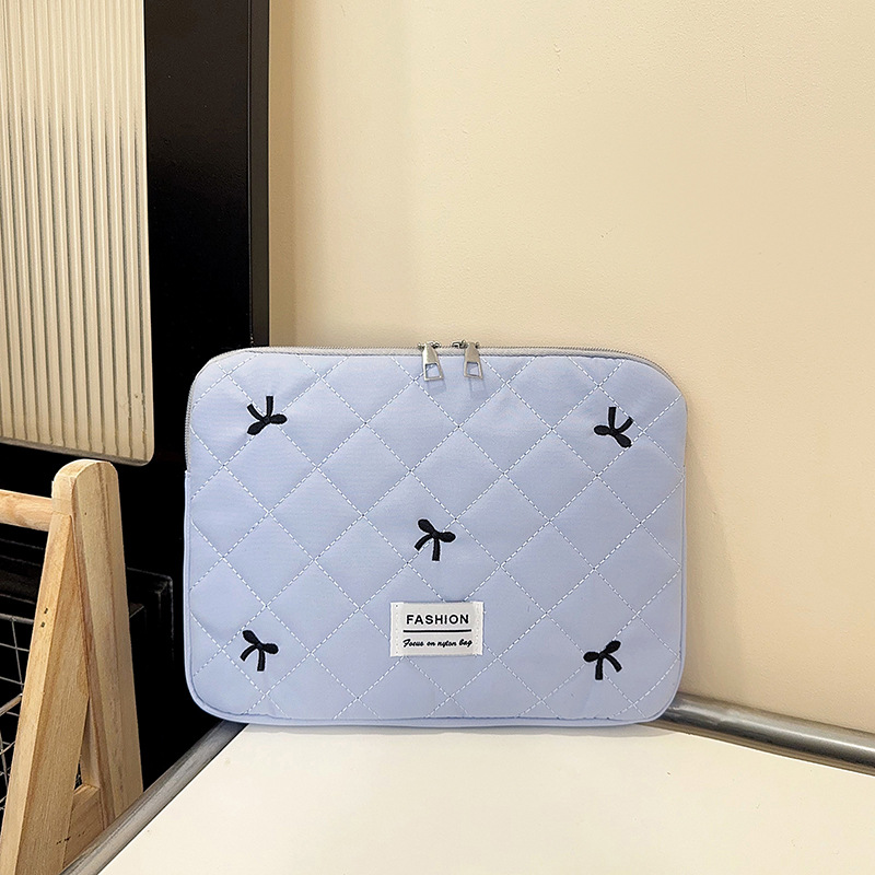 Arco coreano tablet computadora portátil lindo ins bordado universal bolso de mano casual personalidad