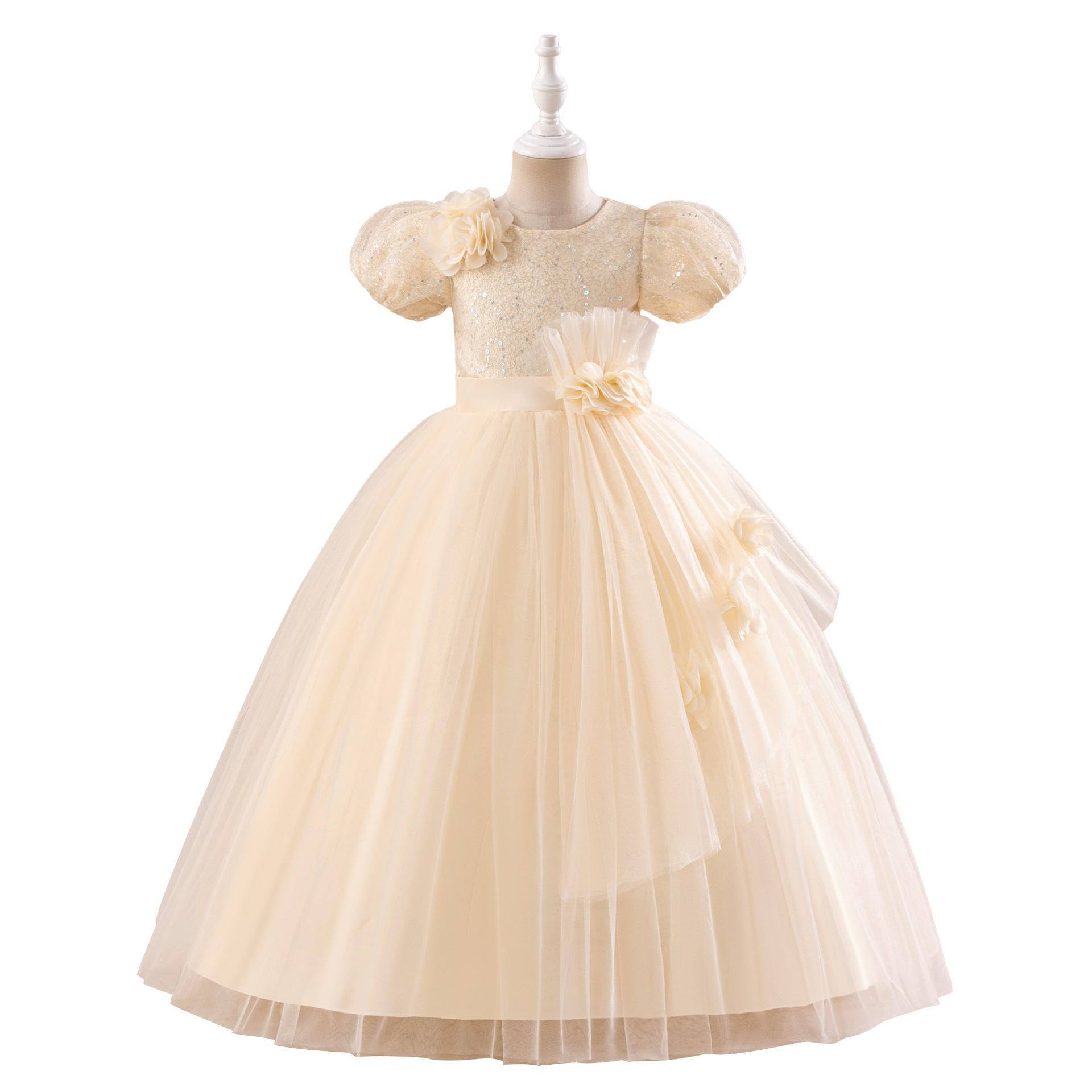 Ropa infantil nueva vestidos de chicas vestidos de piano vestidos de malla vestidos de niños vestidos de princesa vestidos de calcomanías de sequillas vestidos