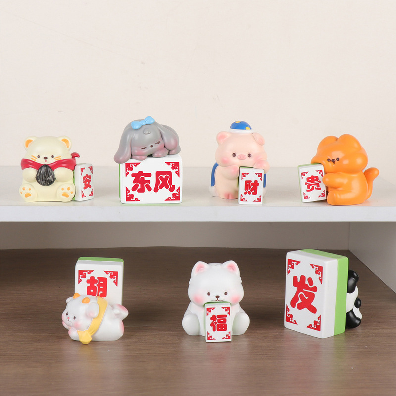 新款国潮山海狐缘盲盒桌面摆件树脂工艺品批发家居装饰品节日礼物|undefined