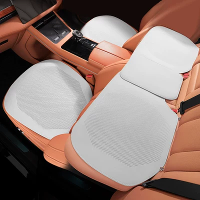 Audi A4L/A6L/Q5L/A3/Q3/Q2La7L Car Seat — Seat cushion, seat cover - front-and-rear-3-piece-set-high-end-white