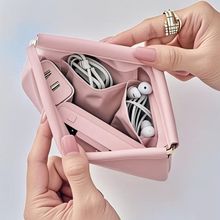 数据线收纳包自动闭合便携弹片包口红包大容量通用收纳包钱袋学生