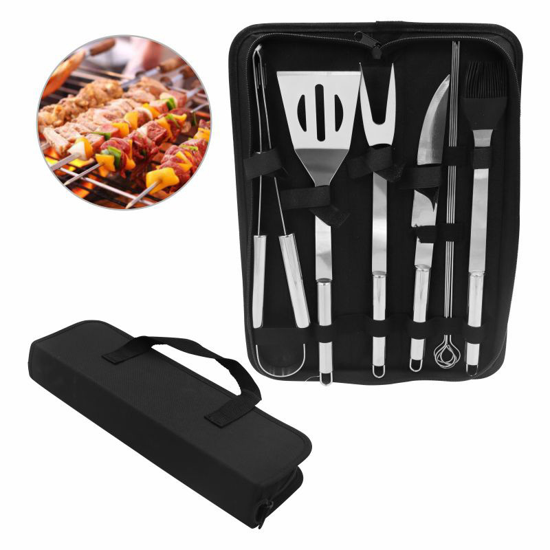 国境を越えたバーベキュー用布袋5点セットBBQグリルセットバーベキュー用ツールセットフォークとスパチュラ付き屋外バーベキュー3点セット|undefined