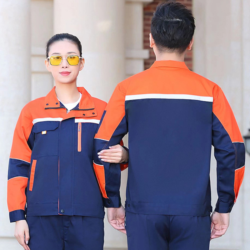 Trajes de trabajo primavera y otoño manga larga doble capa gruesa resistente al desgaste reparación de automóviles logística reflector ingeniería de ropa de seguro laboral personalizada