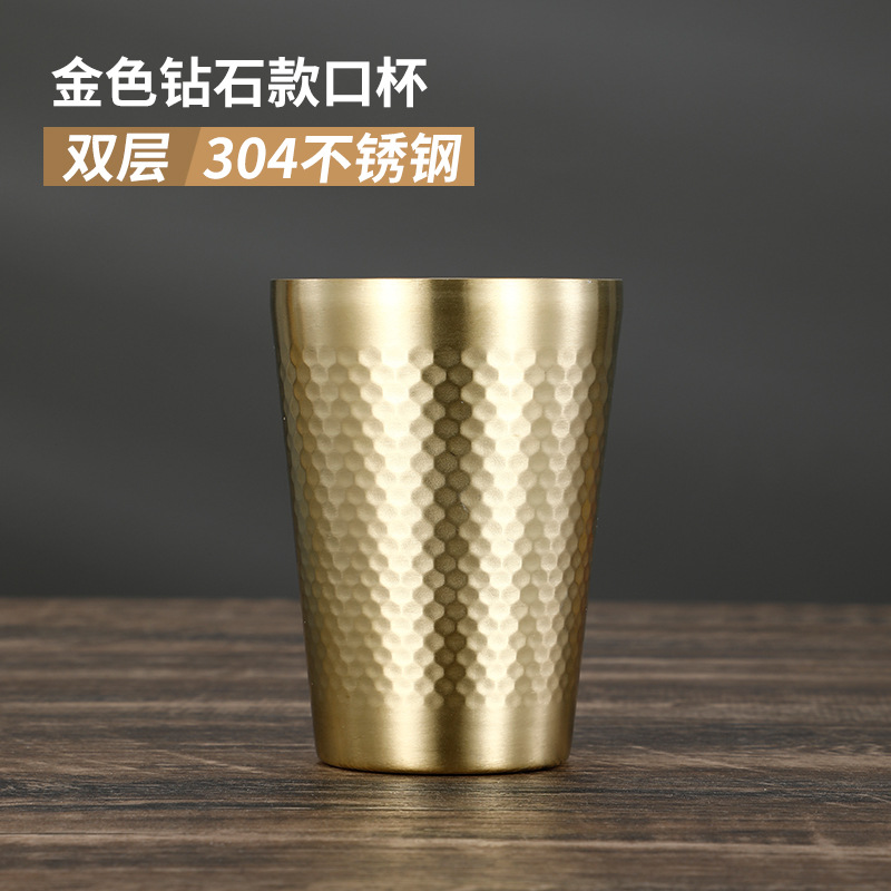 Taza Térmica de Acero Inoxidable 304 – Doble Pared, Dorada, Ideal para Bebidas Frías o Calientes