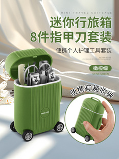 Mini Travel Suitcase Nail Clipper Set Creative Nail Scissors Manicure Tool Oblique Small Portable Finger Wholesale