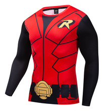 DC漫画衣服蝙蝠家族周边ROBINCospaly同款紧身运动长短袖T恤休闲