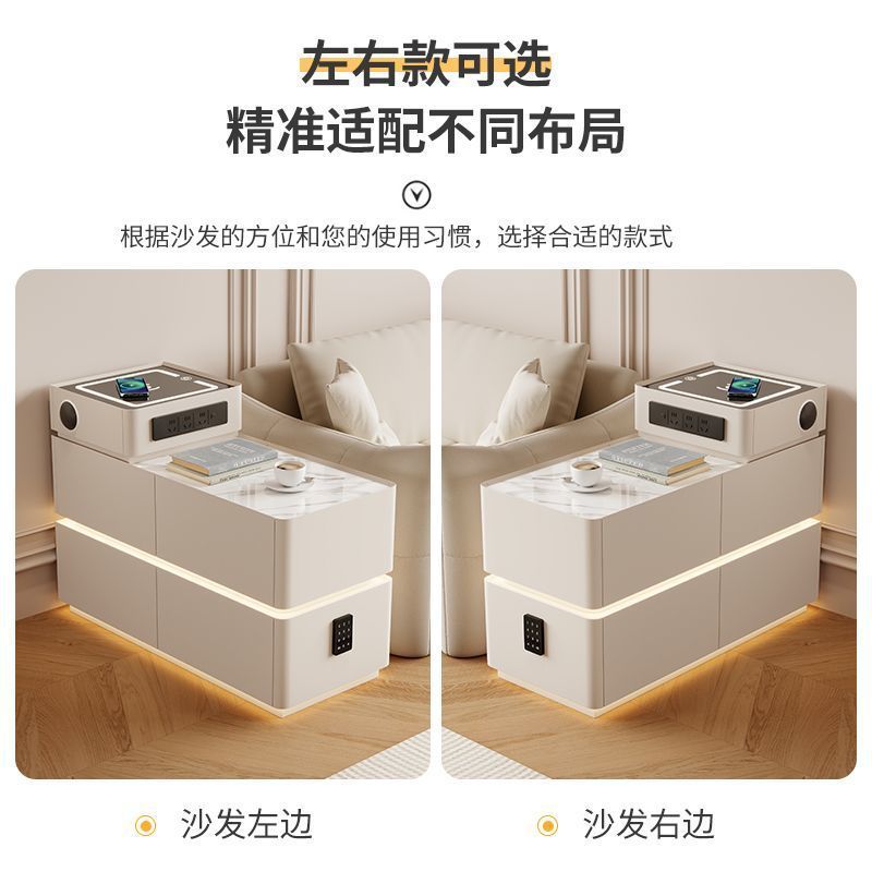 ソファライト高級サイドキャビネットスマートサイドリビングルームハイエンド多機能コーヒーテーブルネットレッド収納キャビネットホーム|undefined