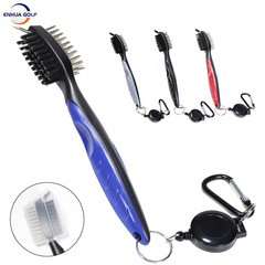 Manufacturer wholesale golf accessories new club cleaning brush golf head double-sided cleaning brush nylon steel bristle brush