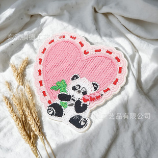 Original Design Cute Cartoon Panda Embroidery Badge Clothing Bag Decoration Event Commemorative Park Souvenir