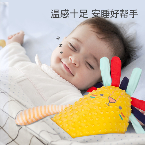 [Upgraded and enlarged version] Sleeping Baby Soothing Cloth Doll Baby Doll Sleeping Hand Puppet Doll Plush Toy