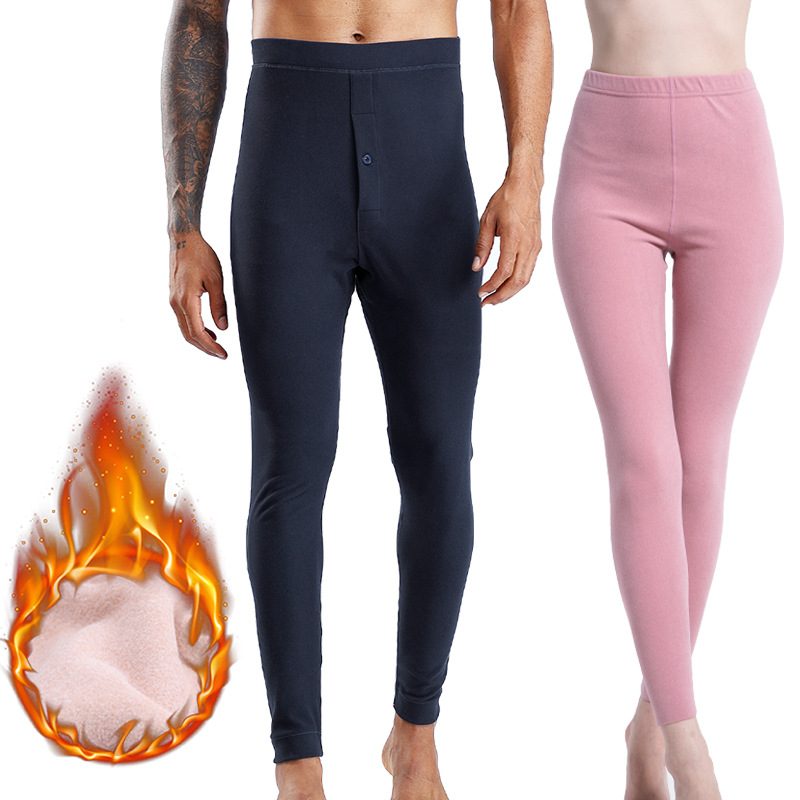 Special Wholesale Double-Sided Autumn Pants for Women and Men, Northeast Thickeneded Camel Velvet Thermal Pants, Silk Knee Pads, High Elastic Autumn and Winter Cotton Pants