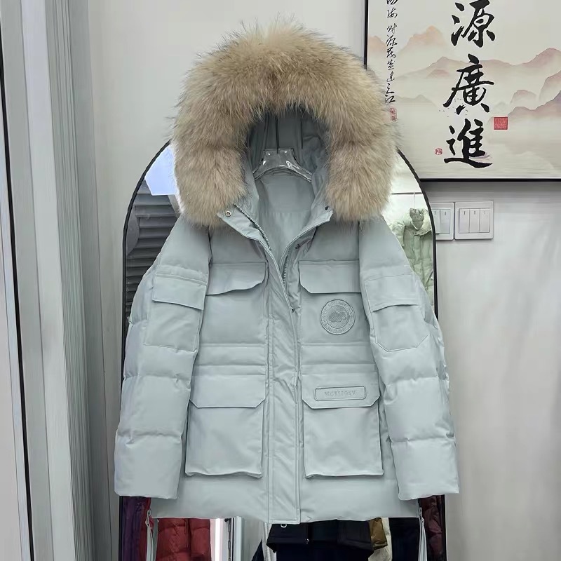 新款派克服工装羽绒棉服女2025年冬季连帽宽松加厚大毛领棉衣外套|undefined
