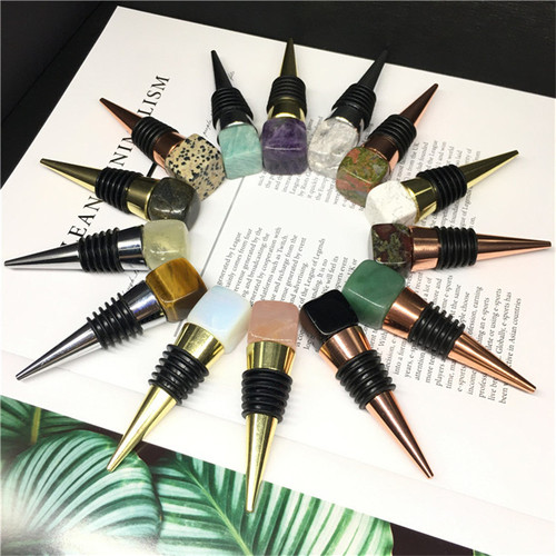Natural crystal square red wine stopper, creative crystal wine set, champagne stopper, wine preservation bottle stopper