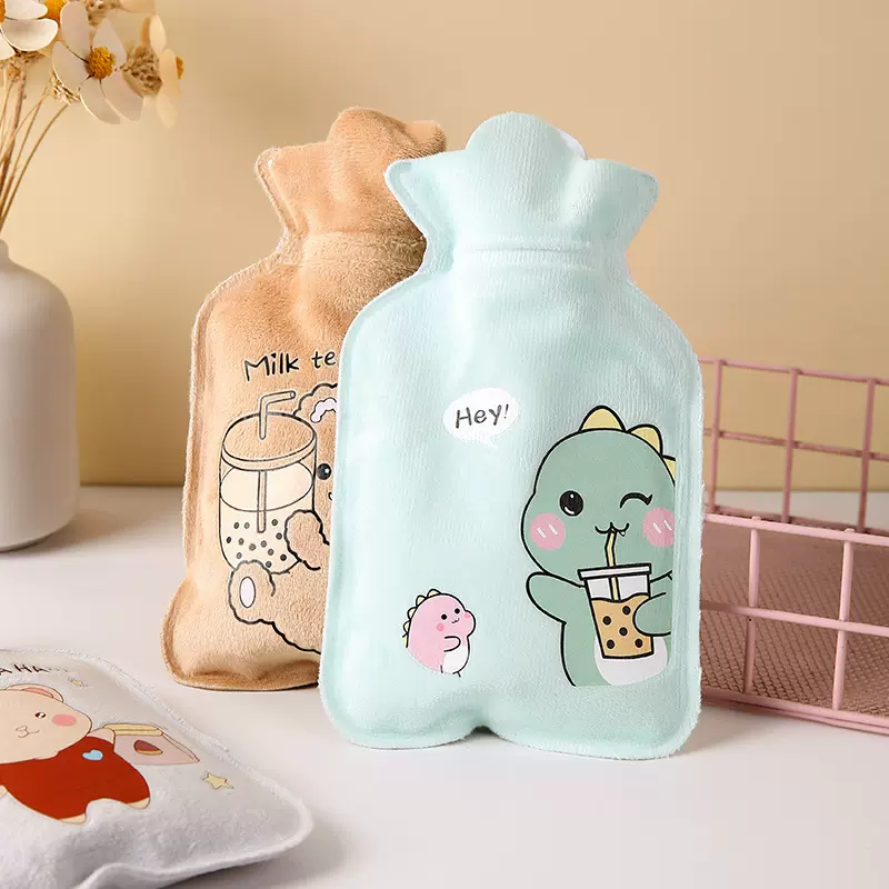 批发冲水热水袋防烫卡通绒布暖水袋学生便携灌水暖宝宝注水热敷袋