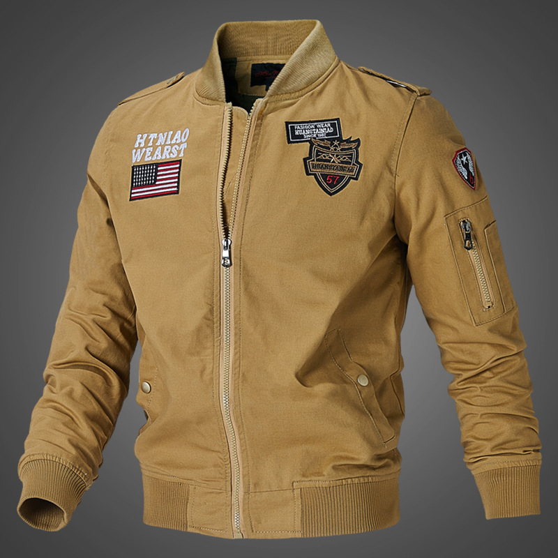 Washed Jacket Men's Casual Special Forces Military Uniform Large Size Flying Suit Outdoor Sports Tooling Jacket Cotton Jacket Top