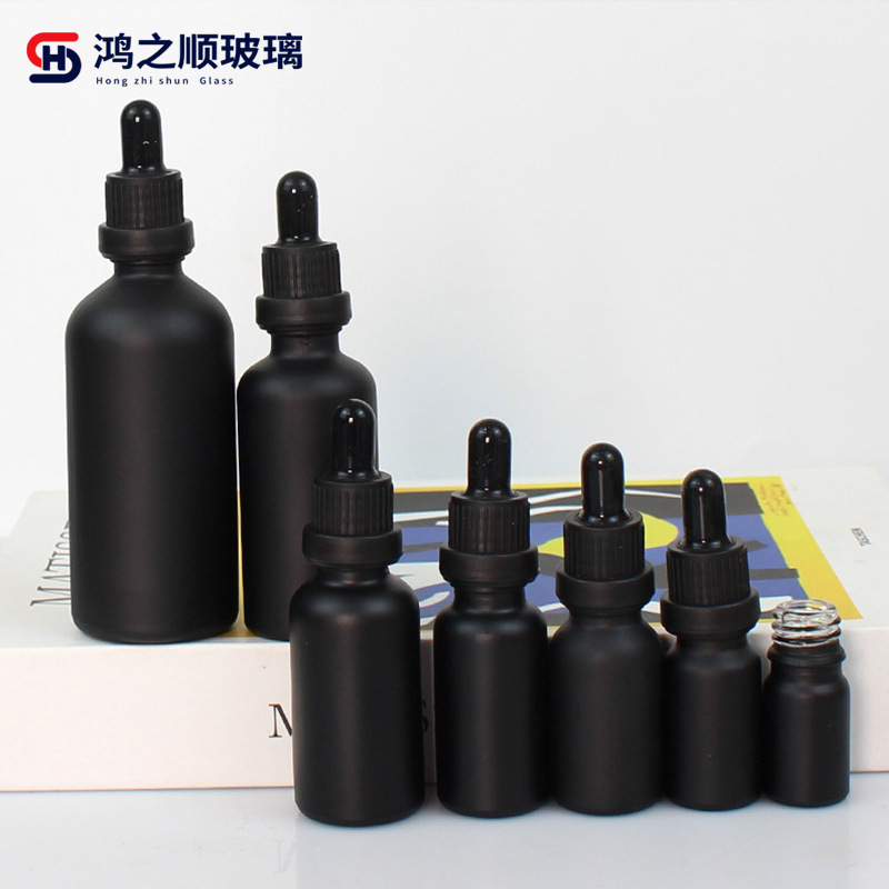 スポット卸売 30 ミリリットル黒盗難防止ラージヘッドキャップエッセンシャルオイルボトル空ボトル 10 ミリリットル遮光ガラス詰め替えスポイトボトル|undefined