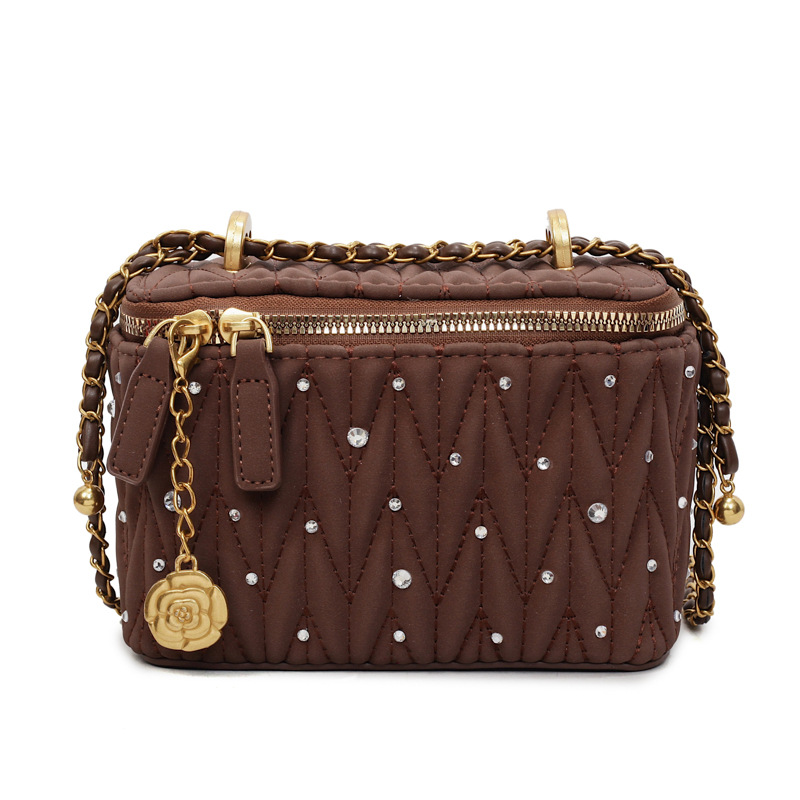 Bagos de caja transfronterizos de alto nivel de fragancia para mujeres 2025 nuevo estilo transfronterizo de cadena de diamante de alta moda bolso de hombro