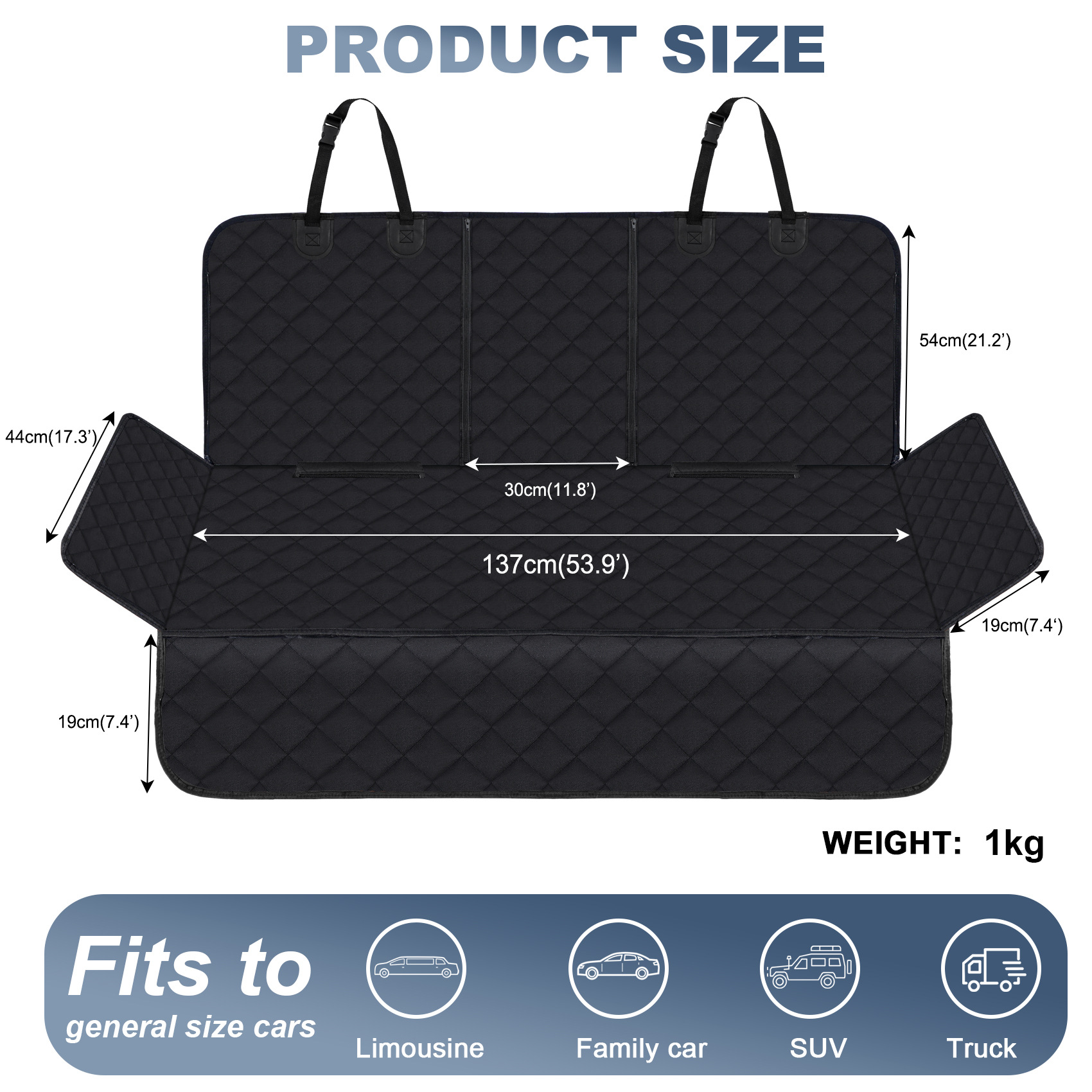 Almohadilla para mascotas para automóvil Gran puerto de red desmontable resistente al desgaste