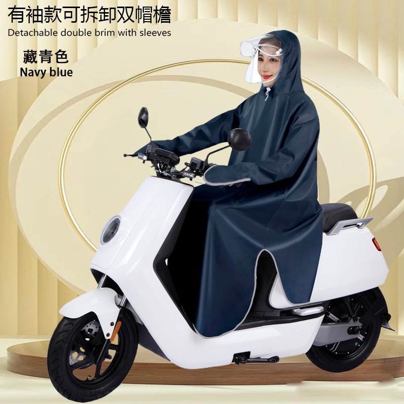 Impermeable con mangas bicicleta poncho coche eléctrico hombres y de las mujeres montar impermeable solo adulto más tamaño cuerpo completo moda