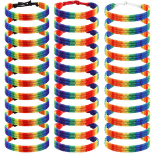 Cross-border Hot-selling Colorful Red Rope Bracelet Hand-woven Rainbow Friendship Hand Rope Bosmi Style Jewelry in Stock