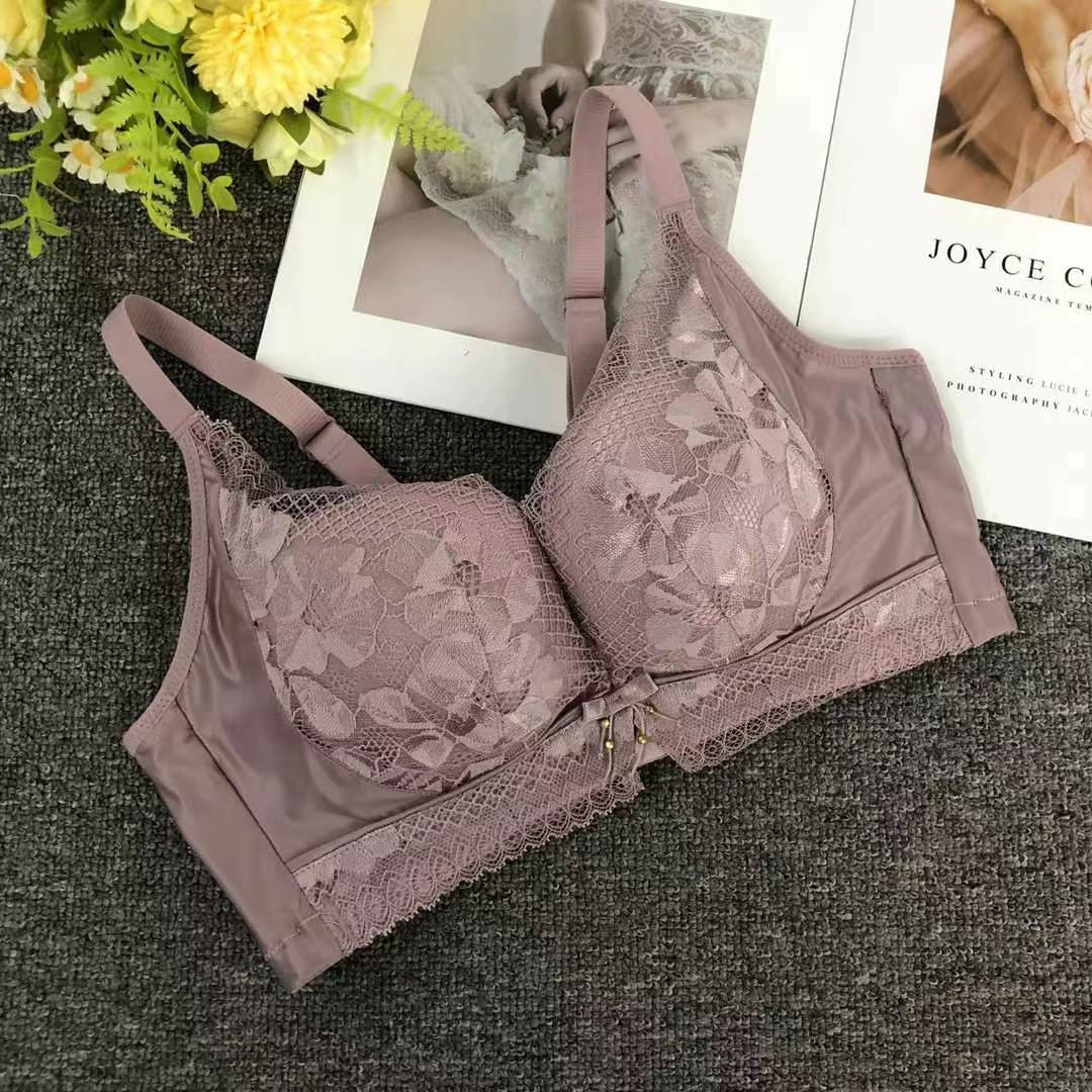Nuevo sujetador de alta calidad de moda de encaje jacquard transpirable y cómodo ajuste lateral de pecho de cuatro botones ropa interior mujer image 3